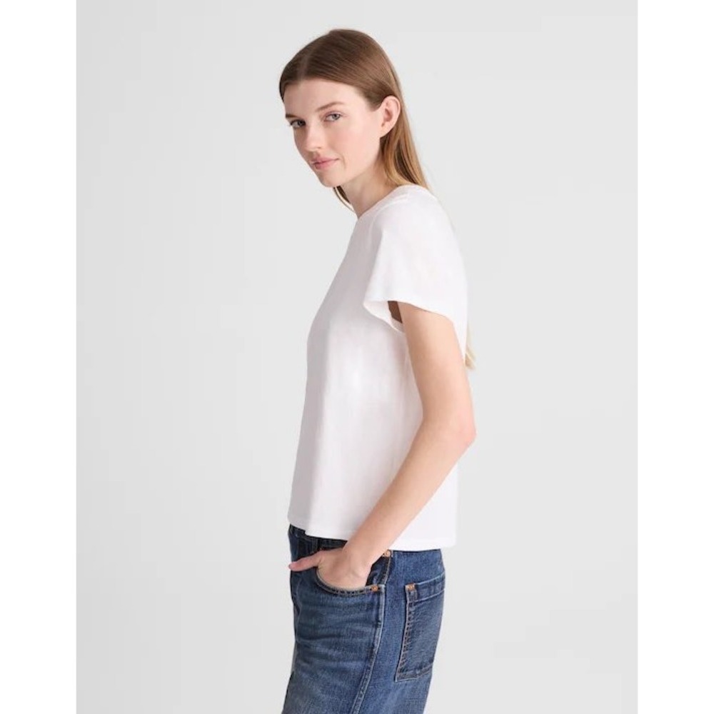 Madewell The Relaxed Tee in Vintage Jersey NZ332 White L Crewneck Cotton T-Shirt